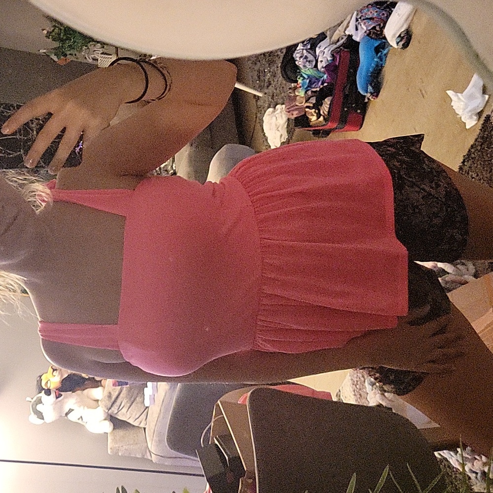 Nwot neon pink peplum top - Picture 2 of 5